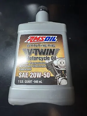 Amsoil 20W-50 Synthetic V-Twin Motorcycle Oil 1 Quart • $16