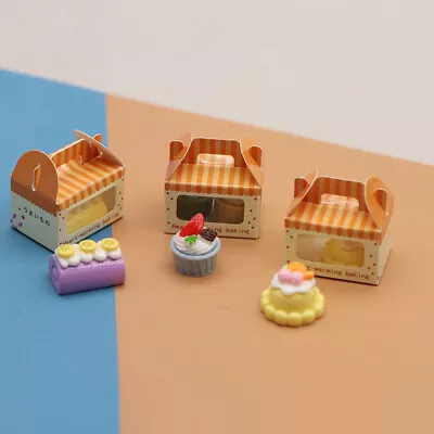 6PCS 1:12 Dollhouse Miniature Cake Box Cake Toast Dessert Box Diy Accessories • $4.43