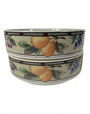 Two Mikasa Intaglio Garden Harvest 6¼  Replacement Cereal Salad Bowl  Set Of 2 • $24.93