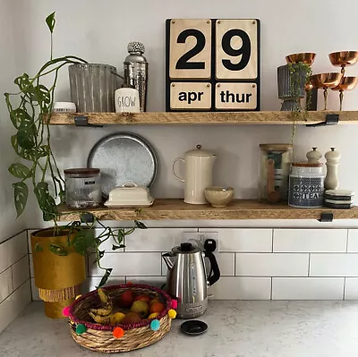 £38 • Buy Rustic Scaffold Board Shelves | Wooden Kitchen Bedroom Living Room Shelf 