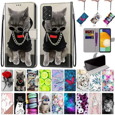 Lion Cat Flower Wallet Cover Case For A10 A20 A30 A40 A50 A70 A20E A520 • $7.27