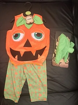 Halloween Pumpkin Costume Baby 9-12 Months Boy/Girl Hat Fancy Dress Outfit • £8