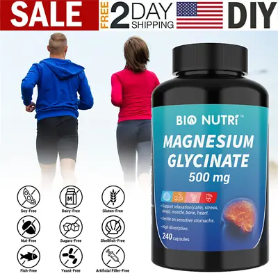 Magnesium Glycinate 500mg -240 Capsules For Sleep Stress Relief Support Bone • $15.96