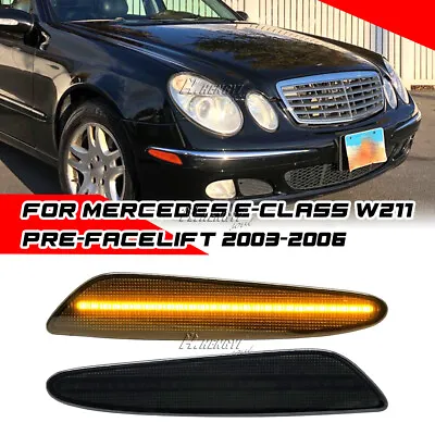 2x Smoked LED Bumper Side Marker Lights For Benz E-Class W211 03-06 Pre-Facelift • $32.69