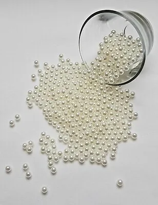 1000 Pearl Beads No Hole Craft Jewellery Loose Beads Scrap Book Cards Wedding • £7.99