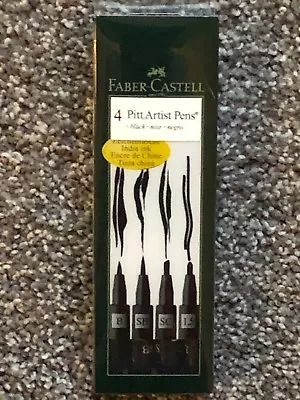 Faber-Castell 4 Pitt Artist Pens B SB SC 15 • $10.49