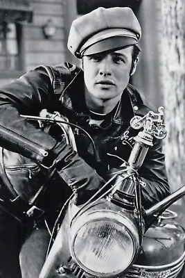24 X 36  Print Poster Marlon Brando On Motorcycle • $42.50