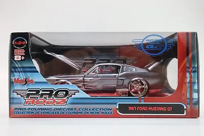 Maisto Pro Rodz 1:24 Diecast Pro-Touring Grey W/ Flames 1967 Ford Mustang GT • $24.99