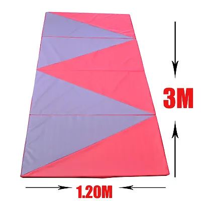 Super Large 300cm X 120cm Gymnastics Folding Gym Yoga Exercise Mat - Red/purple • $149.95