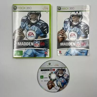 Madden NFL 08 Xbox 360 Game + Manual PAL 17m4 • $10.95