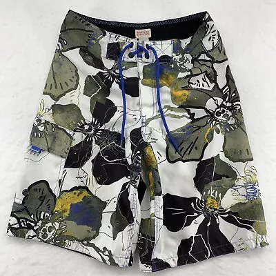 Mossimo Supply Co. Men's Size 28” White Black Floral Swim Beach Board Shorts • $8.88