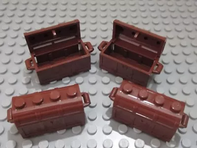 Lego 4 Reddish Brown Treasure Chest Container / Complete With Lid And Bottom • $2.75