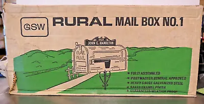Vintage GSW Galv Steel Rural Mailbox #1 Model R1005 USA NOS New In Original Box • $99.99