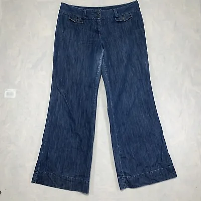 ELLE Paris Midrise Flared Denim Jeans Size 16 Blue • $4.87