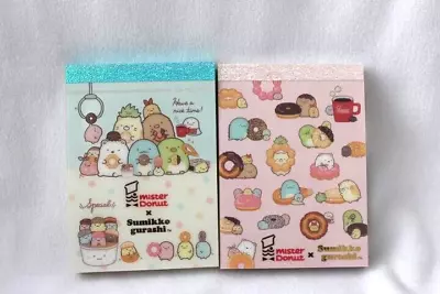 San-X - Sumikko Gurashi X Mister Donut Cute Mini 2 Memo Pad 3.25x2.25 Inch - • $7