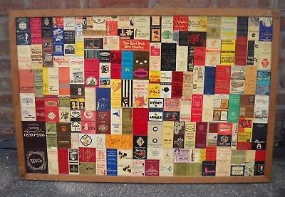 Vintage Framed Matchbook Covers Artistic Collage 36 X24  Display 1960's 1970's • $169.99