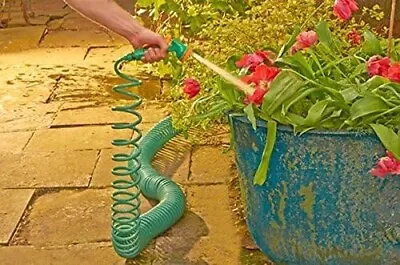 30m(100ft) Retractable Garden Hose Coil Pipe With Free Spray Gun Outside Patio • £15.99