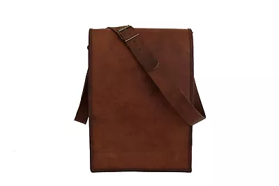 Goat Leather Messenger Bag 13 In Laptop Satchel School Crossbody Shoulder Bags • $55.19