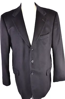 Emanuel Ungaro Men's Three Button Cashmere Sport Coat Blazer Sz 42 Regular Black • $174.99