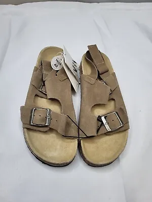 $33.99 • Buy ZARA BROWN SUEDE  LEATHER SANDALS  Shoes Adjustable Straps Youth US 4 EU 36