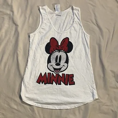 Minnie Mouse Disney Women SMALL White Sleeveless Tank Top T-Shirt Port & Company • $13.57