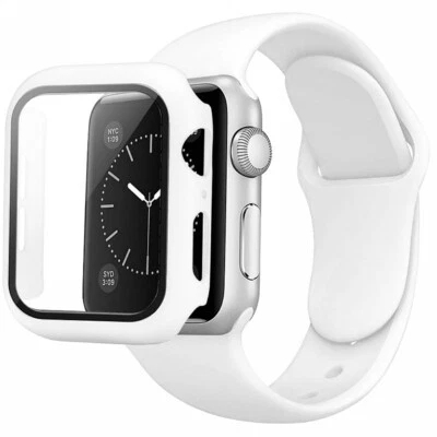 $8.54 • Buy Silicone IWatch Band Strap + Case For Apple Watch 1 2 3 4 5 6 SE 7 38 41 42 45mm