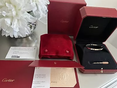 Authentic Cartier LOVE Small Bracelet 18K Rose Gold Full Set Size 16 • $4195