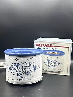 Vintage Rival Potpourri Crock Electric Simmering Cooker Model 3206 Floral Blue • $19.99