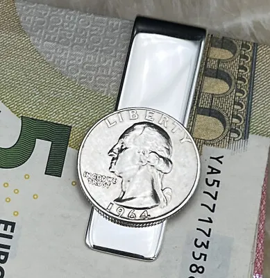 New Sterling Silver .925 Credit Card Money Clip 90% Silver Washington Quarter • $69.99