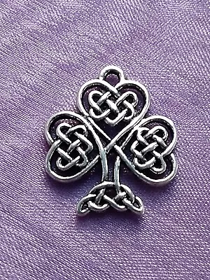 10 X CELTIC KNOT TREE OF LIFE  LOVE HEART  Charms Pendant Silver 23mm X 19mm • £1.59