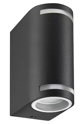 £13.99 • Buy Modern Black Up Down Double Wall Light GU10 IP44 Outdoor Garden Light ZLC323