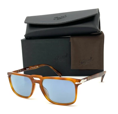 $126.95 • Buy PERSOL TERRA DI SIENA PO3273S 96/56 Havana / Light Blue 55mm Sunglasses
