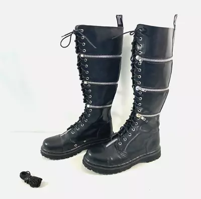 Demonia Revolver-1 Gothic Punk Mens Knee High Boots Black Size 11 • $149.99