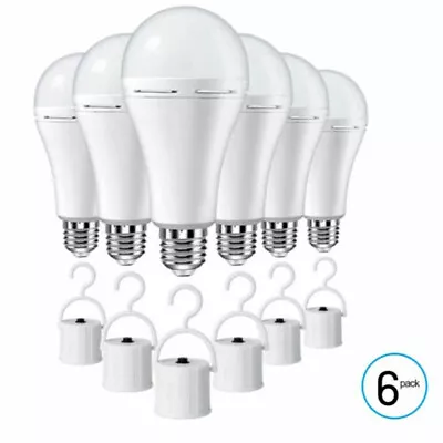 Rechargeable Emergency Light Bulb 6 Pack For Power Outage Battery Operated Bulb • $29.95