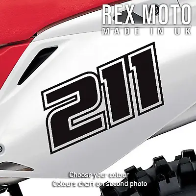 3x Race Numbers Custom Motocross MX Dirt Bike Pit Bike Any Colour Vinyl Graphics • £9.99
