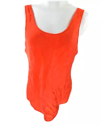 Malizia By La Perla Women's 8 Camisole Orange Silk Scoop Neck Tank Top EUC • $61