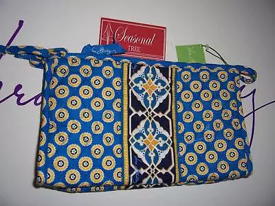 VERA BRADLEY Medium BOW COSMETIC Make Up Travel Case RIVIERA BLUE NWT Retired • $25