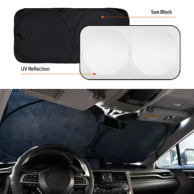 Reflective Foldable Car Sun Shade UV Blind Windscreen Sunshade Visor Protector • £7.59