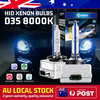 NEW MODIGT 2pcs 35W  D3S  8000K Blue White Car HID Headlight Xenon Lamp Bulb • $46.89