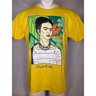 Frida Kahlo Yellow Artist Portrait T-Shirt Men's LARGE • $14.99
