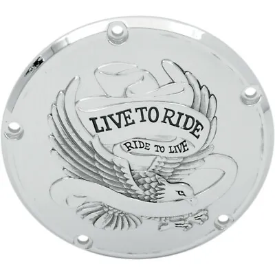 $49.95 • Buy Drag Specialties Chrome 5 Hole Live To Ride Derby Cover Harley Twin Cam 99-16