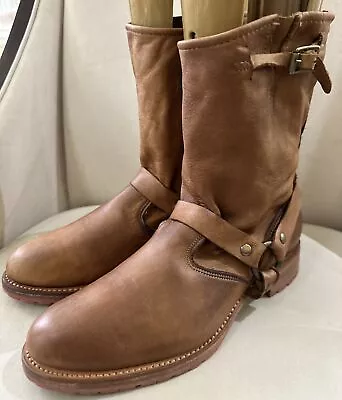 Vintage Shoe Company Motorcycle Biker Harness Tan Boots Made In USA Womens Sz 9 • $39.99