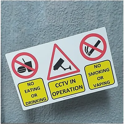 £1.79 • Buy  1 X No Smoking Eating Drinking CCTV In Operation Stickers Warning Sign Taxi Car