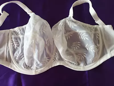 Panache Tango White Underwired Embroidered Balconnet Bra UK 32HH • £24.99