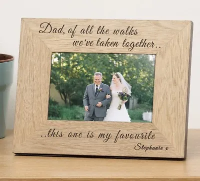 Personalised Dad Of All The Walks Of All The Dances Photo Frame Father Of Bride • £15.99