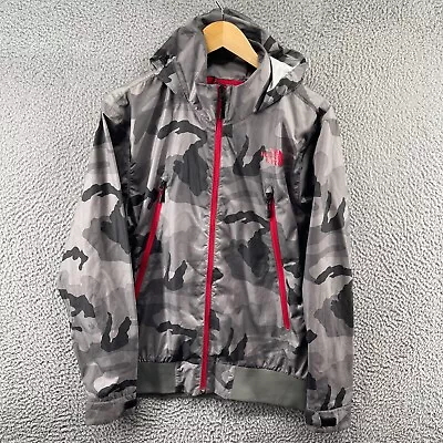 The North Face Men's Camouflage Hooded Jacket Size Medium Grey Red Full Zip • $34.99