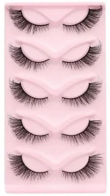 Cat Eye Eyelashes 3D Natural False Lashes 5 Pairs Soft Extension Makeup 4 • £5.19