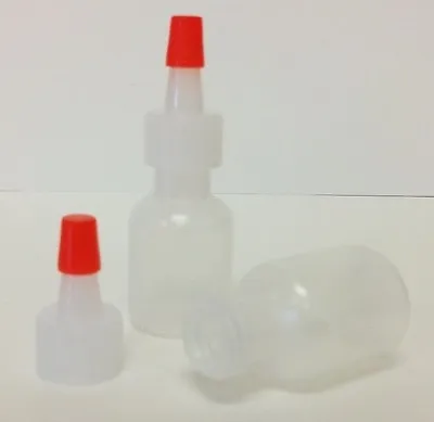 50 Pack Of 1/4oz (10mL) Plastic Boston Round Squeeze Bottles With Yorker Caps • $14.80