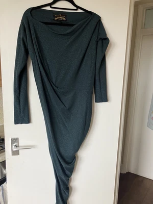 £70 • Buy Vivienne Westwood ANGLOMANIA Navy Blue Jersey Midi Dress Size UK 12 (VW Size L)