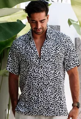 Men's Kenny Flowers XL Leopard Print Shirt Resort Wear Vacation Dinner... • $68